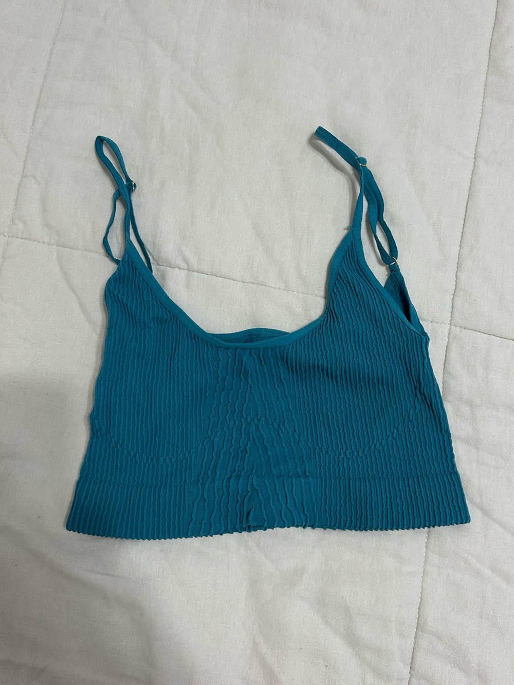 FP Intimately Teal Ribbed Cropped Bra - Picture 2 of 4